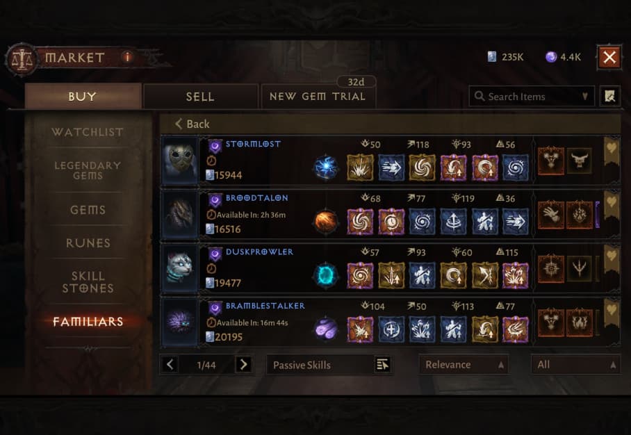 A Broodtalon familiar with the right mix of legendary and magic skills